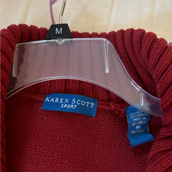 Karen Scott dark orange long belted size M sweater - Picture 3 of 3